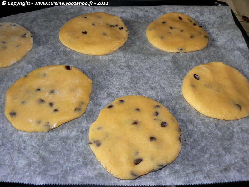 Cookies aux pepites de chocolat plaque