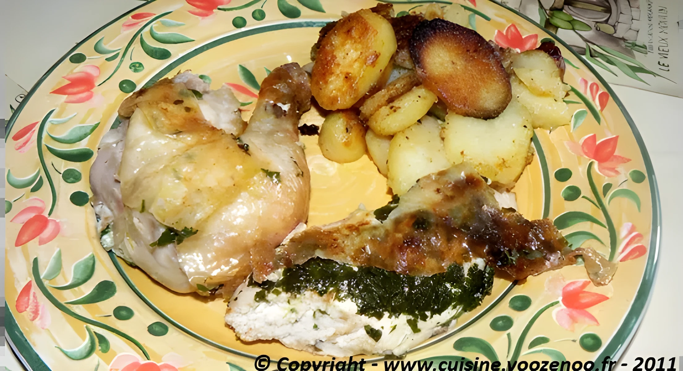 Poulet farci au fromage frais