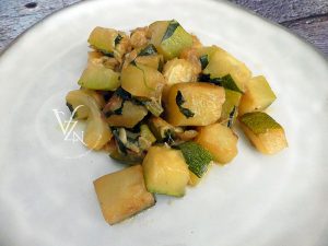 Courgettes à la coriandre presentation