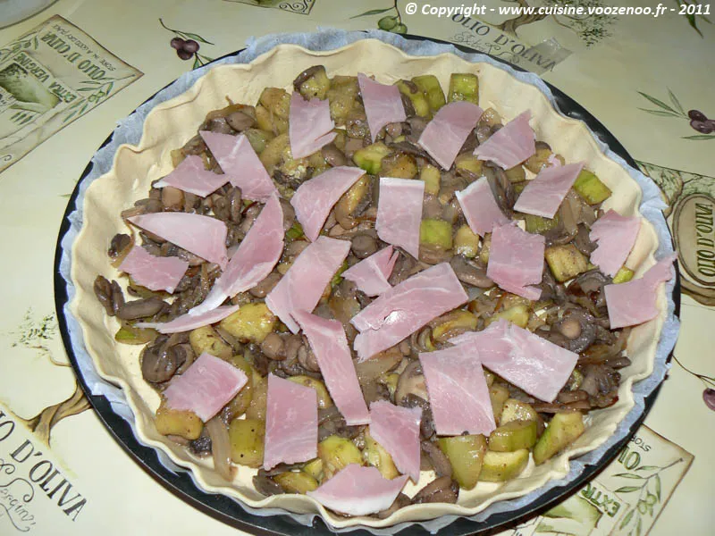 Tarte fromagère aux champignons et courgettes photo3 Tarte fromagère aux champignons et courgettes photo3