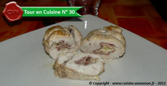 Cordon bleu de poulet au jambon de Bayonne et camembert