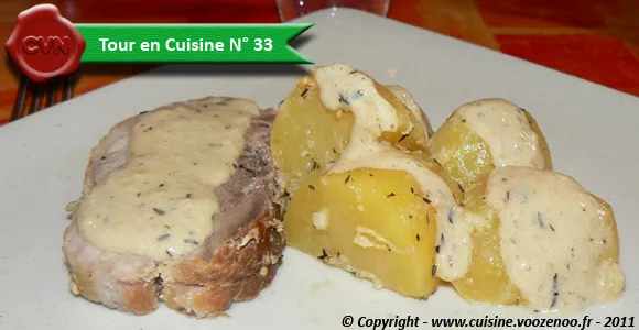 Rôti d'échine de porc au lait et ses pommes de terre fondantes à souhait! - Tour en Cuisine N° 33