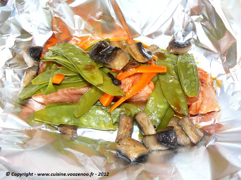 Saumon en papillote au saké etape5 Saumon en papillote au saké etape5