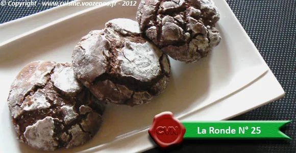 Biscuits craquelés au chocolat - Ronde N° 25