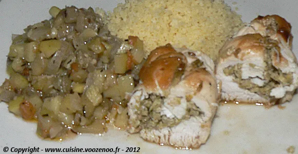 Blancs de poulet farcis aux olives vertes