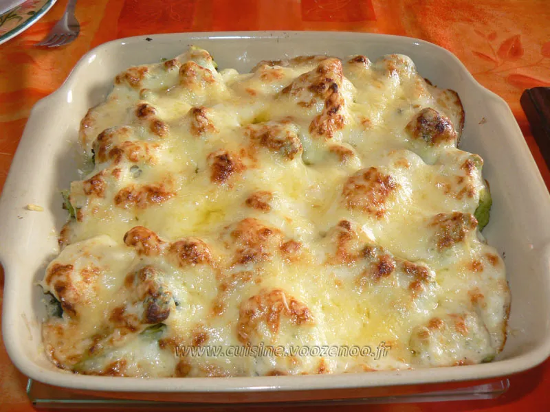 Gratin de trio de fleurettes au comte fin Gratin de trio de fleurettes au comte fin