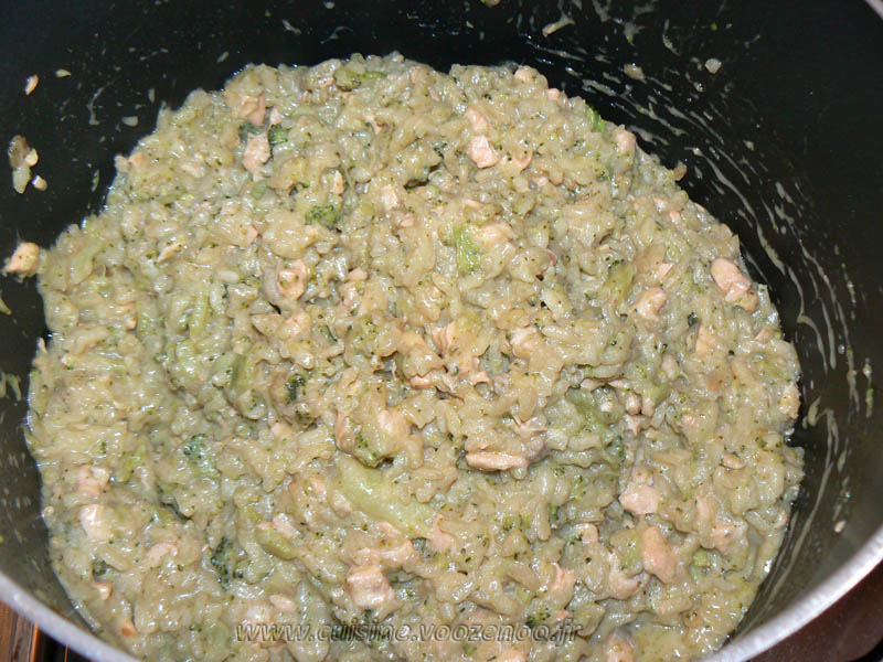 Risotto au brocolis, saumon et parmesan etape3