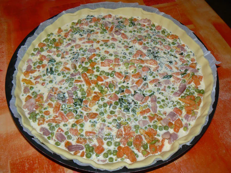 Tarte aux petits pois et carottes etape3 Tarte aux petits pois et carottes etape3