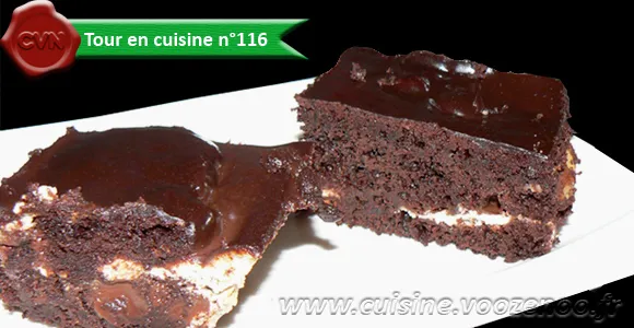 Brownies au fromage blanc, sauce caramel