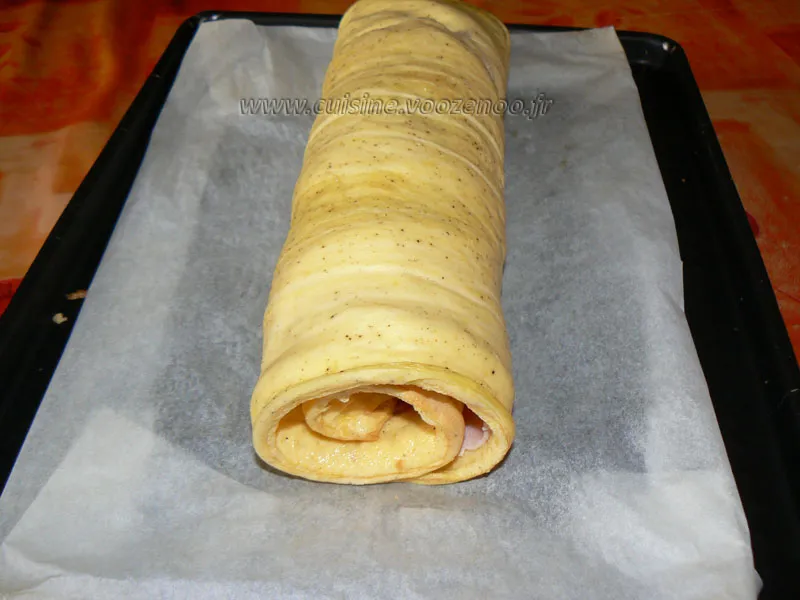 Omelette roulee au jambon et camembert etape7 Omelette roulee au jambon et camembert etape7