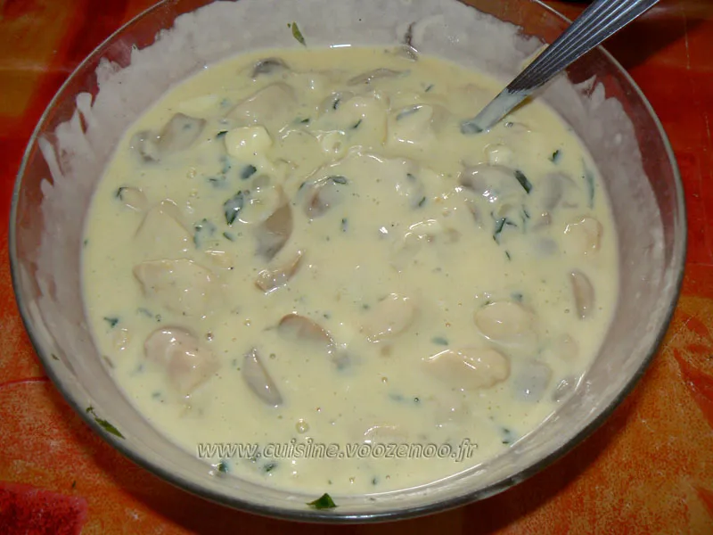 Cake aux blancs de poulet, champignons et mozzarella etape3 Cake aux blancs de poulet, champignons et mozzarella etape3