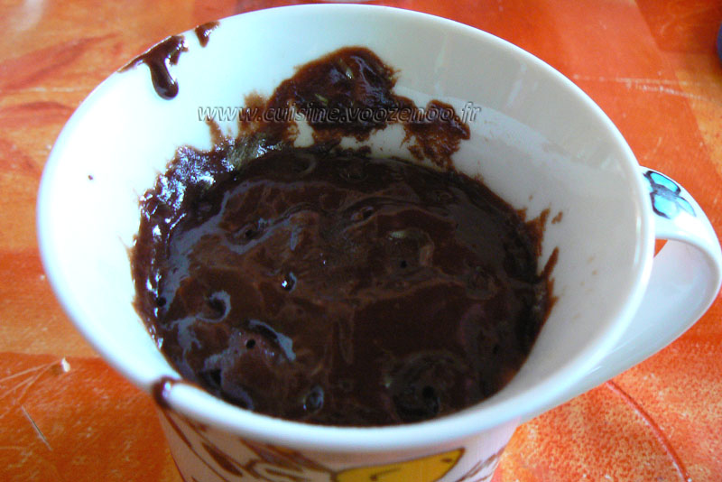 Coffee mug cake ou gateau tasse au chocolat fin