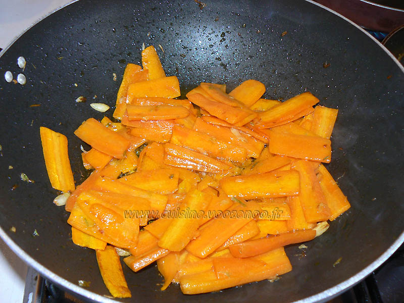 Fèves fraîches sautees aux carottes etape3