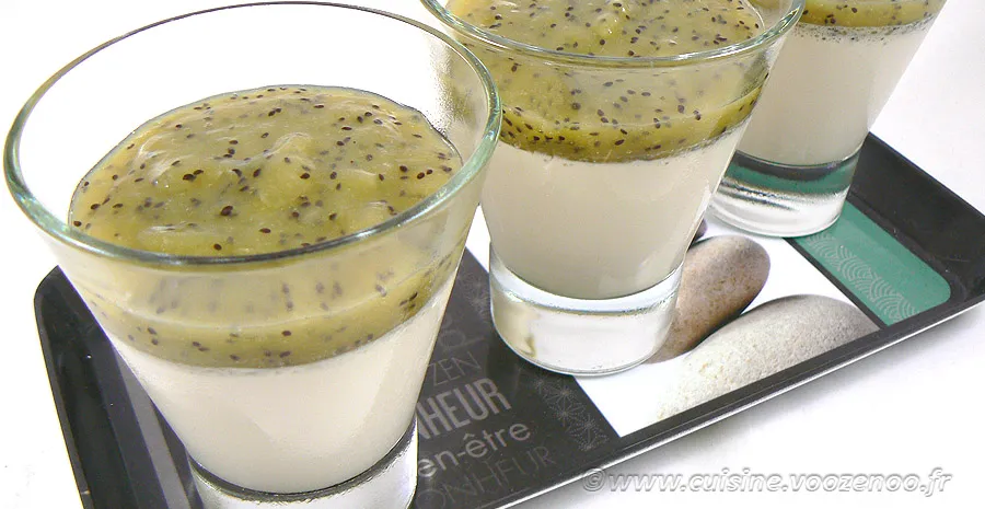 Panna cotta au coulis de kiwi