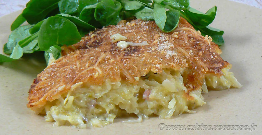 Gâteau de pommes de terre-courgettes au Saint Nectaire