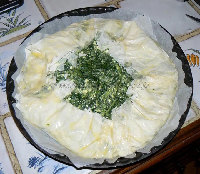 Tourte grecque aux epinards et feta etape2 Tourte grecque aux epinards et feta etape2