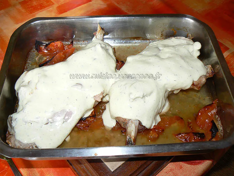 Cuisse de dinde sauce moutarde et poelée de cepes-pommes de terre etape2 Cuisse de dinde sauce moutarde et poelée de cepes-pommes de terre etape2