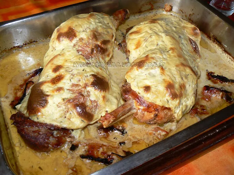 Cuisse de dinde sauce moutarde et poelée de cepes-pommes de terre fin2 Cuisse de dinde sauce moutarde et poelée de cepes-pommes de terre fin2