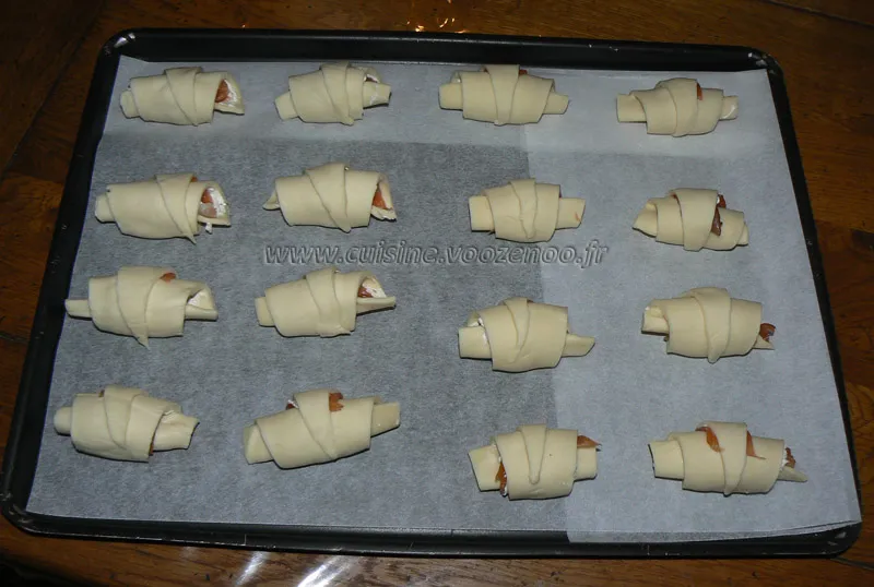 Mini croissants au saumon fume et fromage frais etape4 Mini croissants au saumon fume et fromage frais etape4