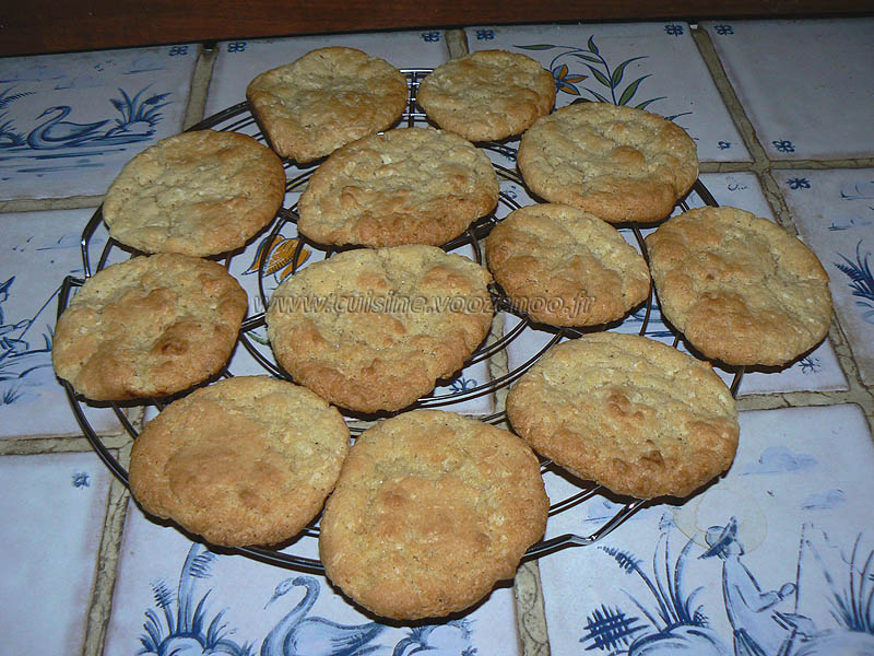 Cookies au chocolat blanc fin