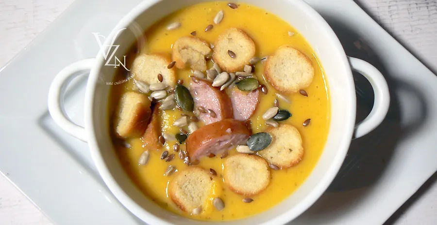 Soupe de courge Butternut orangée
