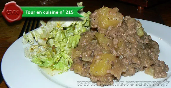 Poêlée de pommes de terre et viande hachée