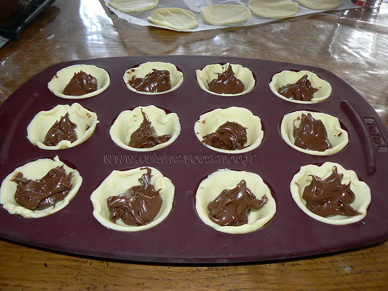 Mini tartelettes Nutela crumble etape3 Mini tartelettes Nutela crumble etape3