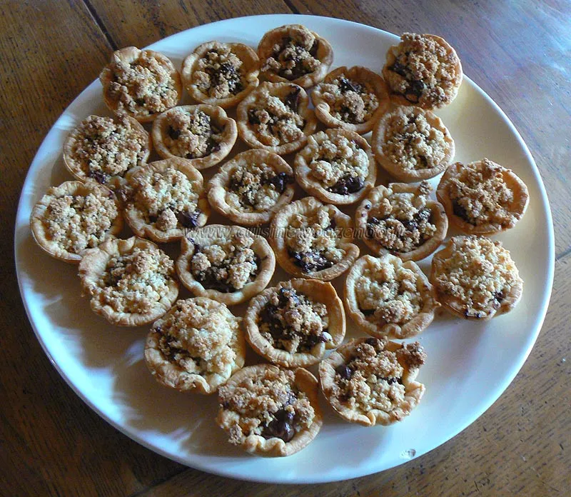 Mini tartelettes Nutela crumble fin Mini tartelettes Nutela crumble fin