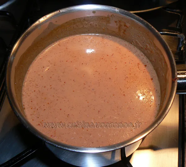 Nouilles chinoises sautées au lait de coco, crevettes etape3