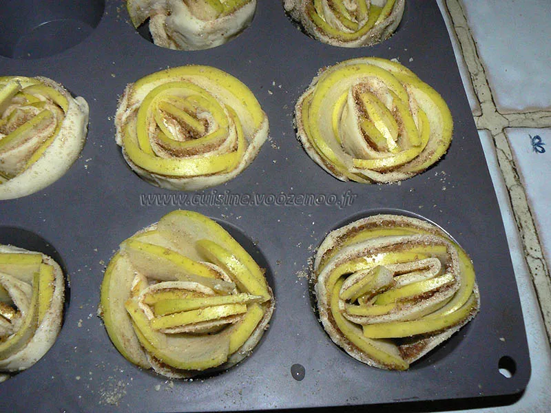 Rosaces aux pommes,cannelle etape4