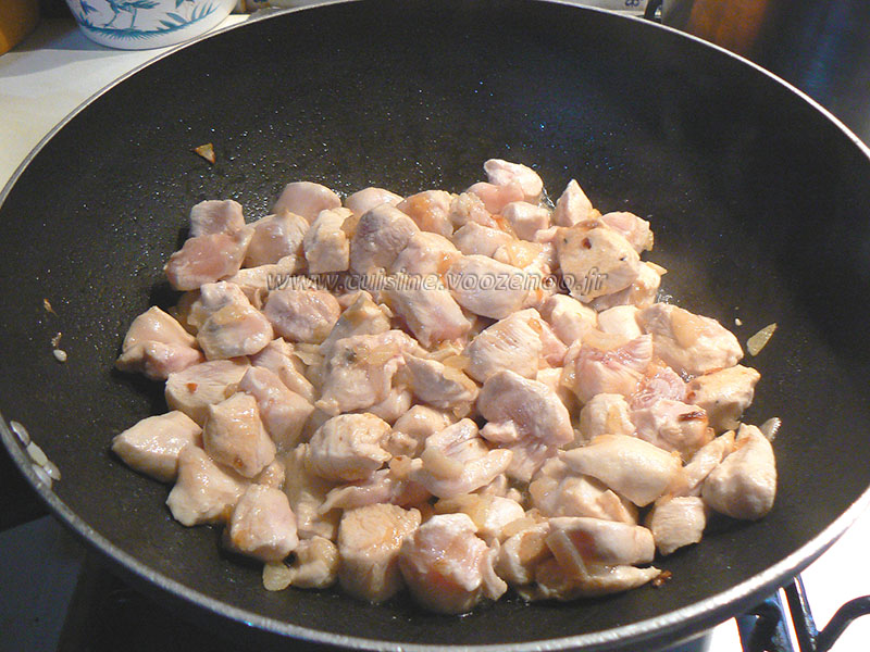 Wok de chou chinois (psé-tai) au poulet et gingembre etape3