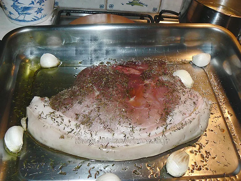 Rouelle de porc et pommes de terre au four etape1