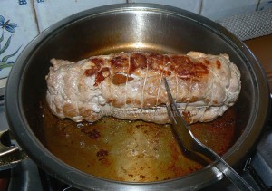 Filet mignon de porc à la saucisse fumé en feuilleté etape2