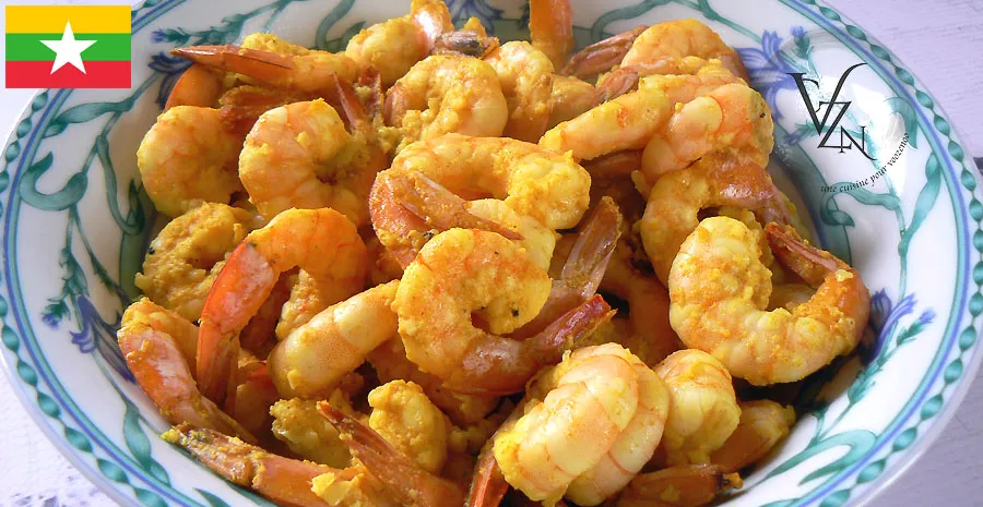 Crevettes sautées à la Birmane