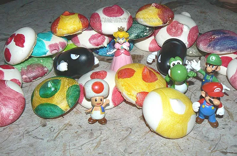 Meringues "Chapeaux de Toad" fin