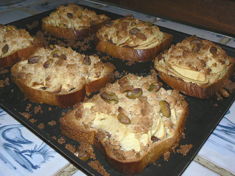 Crumble de pommes en tartines gourmandes fin