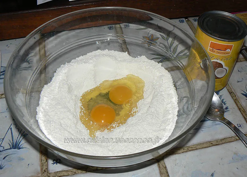 Crêpes à la noix de coco etape1