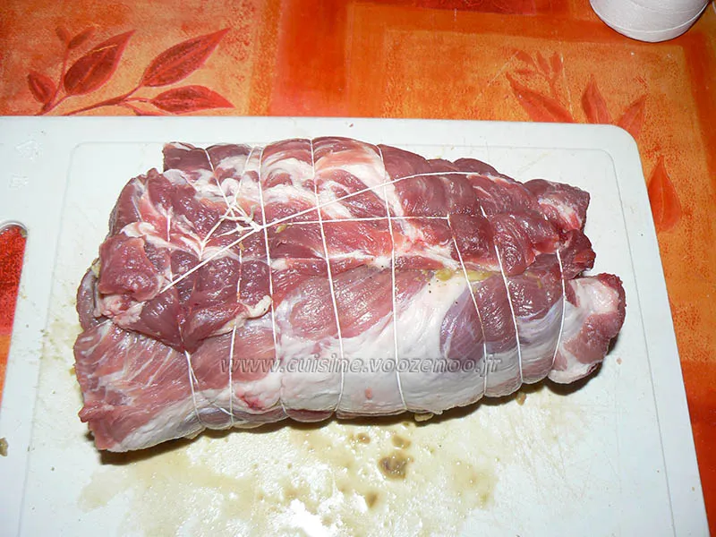 Roti de porc farci aux olives vertes etape3