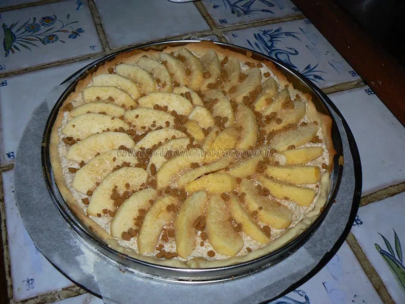 Tarte aux pommes, crème de mascarpone et miettes de spéculoos etape6