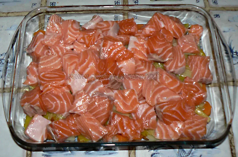 Blanquette de saumon au four etape2
