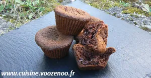 Muffins Crème de marron, Coeur de chocolat