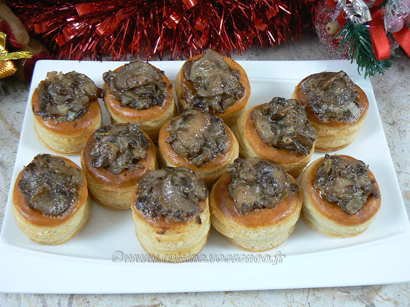 Mini bouchees champignons gorgonzola mascarpone fin
