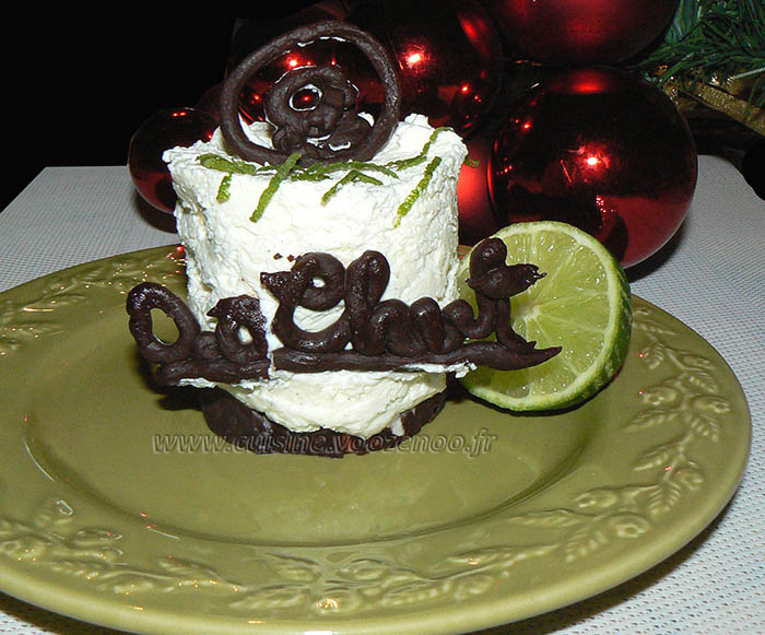 Cheesecake au citron vert et chocolat  fin
