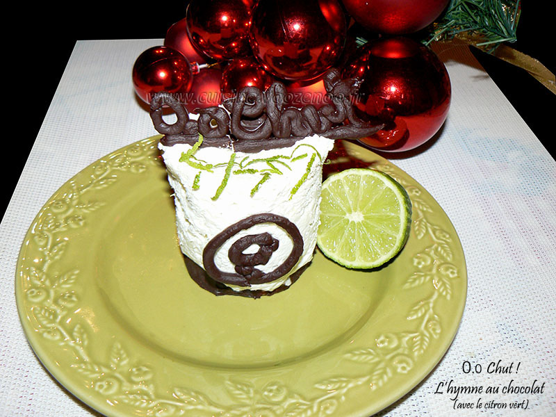 Cheesecake au citron vert et chocolat  presentation