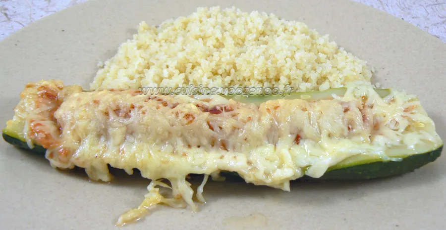 Courgettes gratinées aux knackis