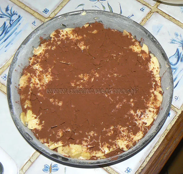 Gâteau invisible aux pommes et cacao etape2