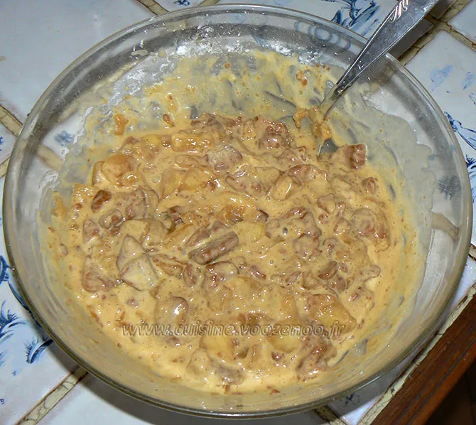 Fondant aux pommes et speculoos etape2