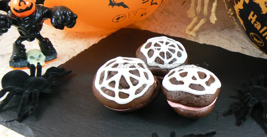Whoopies "Toile d'araignée" à l'orange et chocolat