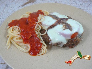 Polpettes à la mozzarella tomate et anchois presentation