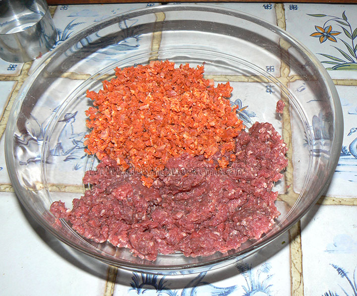 Hamburger de polenta au paprika steak de boeuf et chorizo etape3